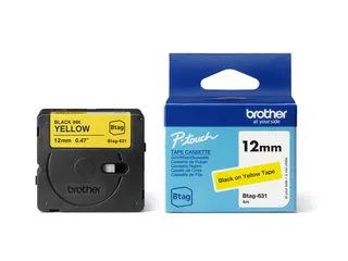 Labeltape Brother Ptouch Btag-631 12mm zwart op geel - 4