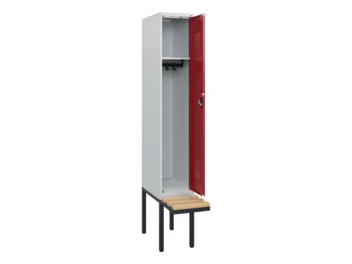 locker met bank,HxBxD 1950x300x815mm,1vak,vak B 300mm,cilinderslot