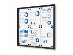 Vitrinekast Mededelingenbord Indoor Economy 6xA4 Zwart