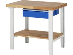 werkbank,HxBxD 790-1140x1000x700mm,beukblad,draagverm. 750kg,4voeten