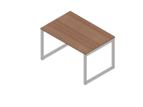 bureau,HxBxD 730x1200x800mm,blad canaletto-hout,sledeframe aluminium