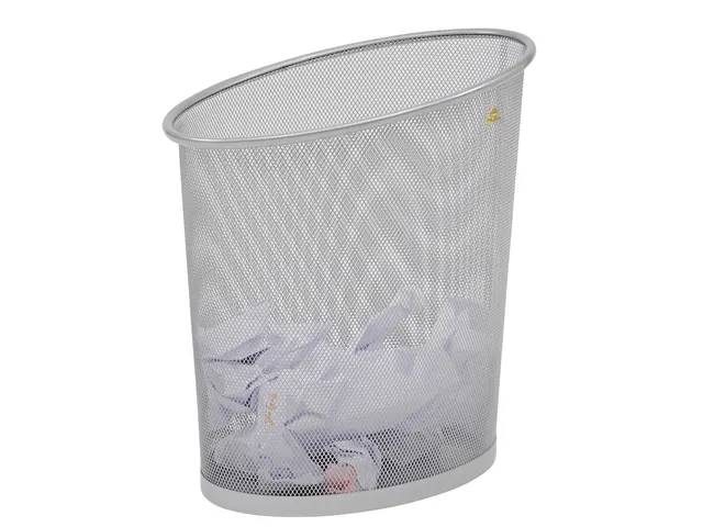Mesh papierbak 18 liter zilvergrijs metaalgaas