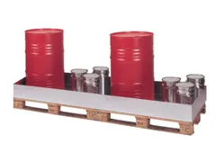 Palletopzetbak 4x 200l Opvangvol. 210l Staal 210x1220x1220mm