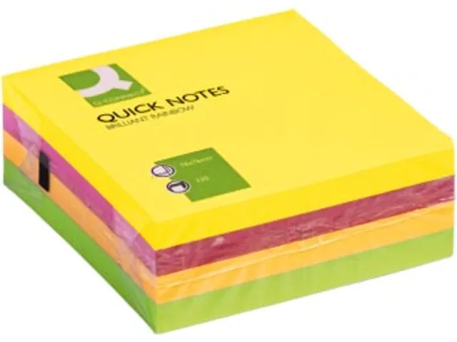 Quick Notes Memoblaadjes Neon 76x76mm Blok 320 Vel Assorti