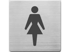Pictogram Alco RVS 90x90x1mm - WC dames -