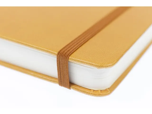 Carnet de croquis Kangaro A6 couverture rigide en PU jaune ocre avec 8