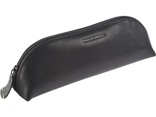 Lederen Pennenzak Ovaal Zwart