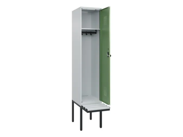 locker met bank,HxBxD 2120x400x815mm,1vak,vak B 400mm,draaigrendel