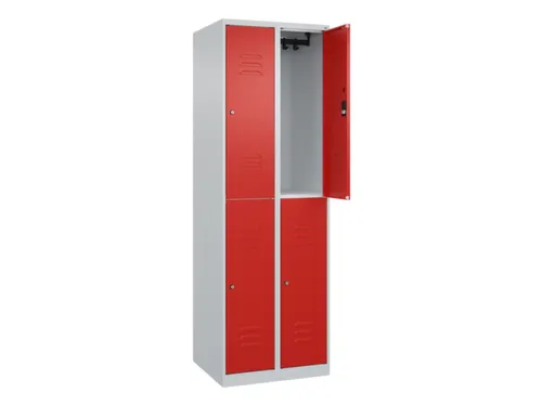 dubbeldekse locker,HxBxD 1850x600x500mm,2x2vak.,vak B 300mm