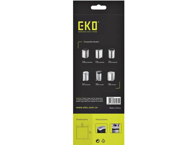 Afvalzak EKO MDPE type B met trekband 40x45cm 7-9 Liter wit