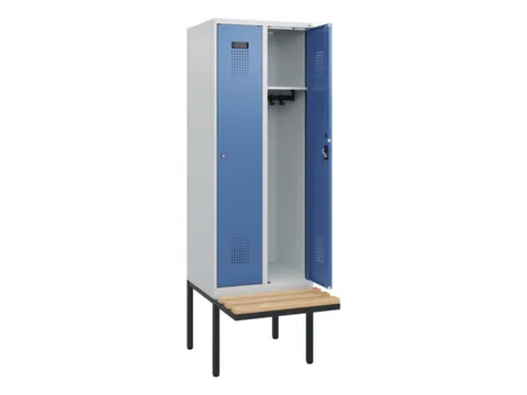locker met bank,HxBxD 1950x600x815mm,2vak,vak B 300mm,cilinderslot