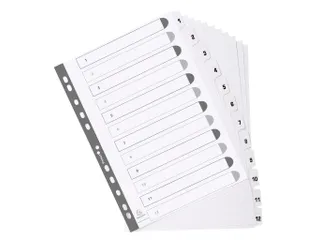 Bedrukte tabbladen A4 geplastificeerde tabs 12-delig 1-12 Wit - 3