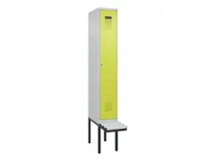 locker met bank,voor scheiding van kleding,HxBxD 2120x300x815mm,1vak