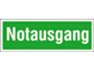 Vluchtroute-aanvullend bord,nooduitgang,wandbord,aluminium,groen/wit - 1