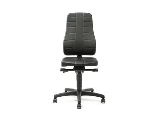 Werkstoel Ergoplus 40 Kunstleer Zwart 450-600mmx460x410-470mm Wielen