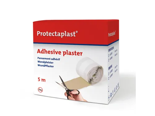 Elastische pleister Protectaplast bruin op rol 6cmx5m