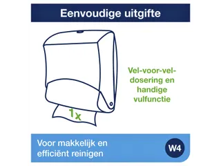 Tork 654000 W4 Gevouwen Reinigingsdoek Dispenser Performance Wit - 8