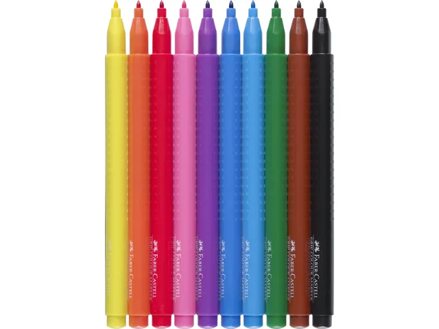 Viltstiften Faber-Castell GRIP Colour etui 10 stuks