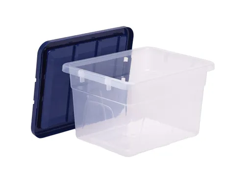 Opbergbox 22 Liter Plastic Transparant Blauw