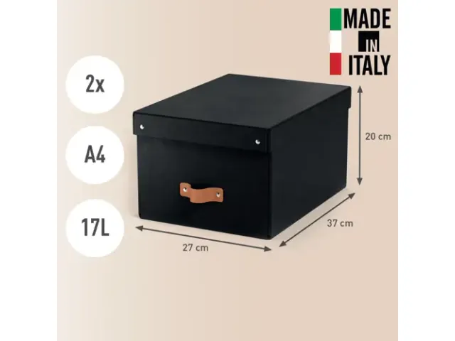 Boîte de rangement Leitz Puro avec couvercle 17L noir set 2 pièces