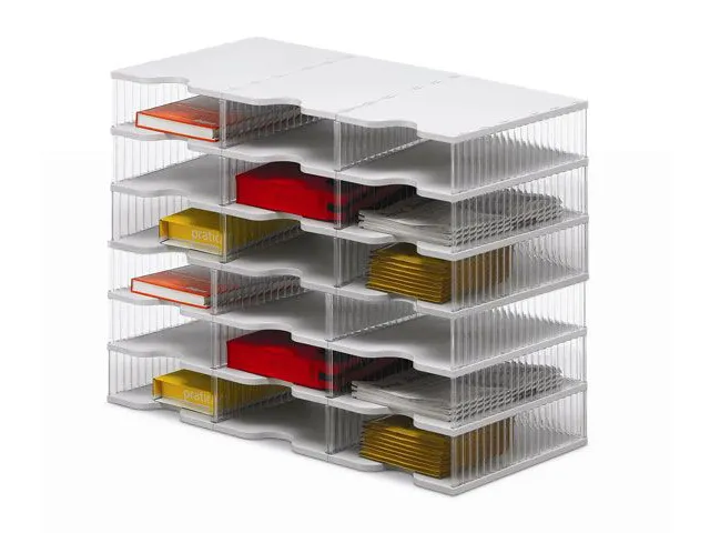 postsorteerbox,18vakken,m. antislipvoeten,Tafelopstelling