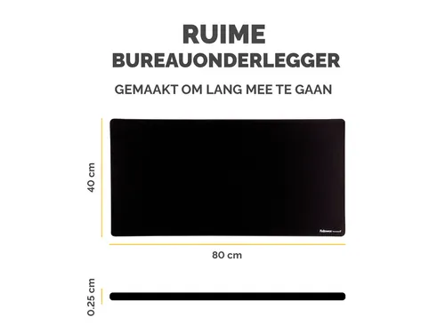 Bureau-onderlegger Fellowes Breyta zwart 80x40cm
