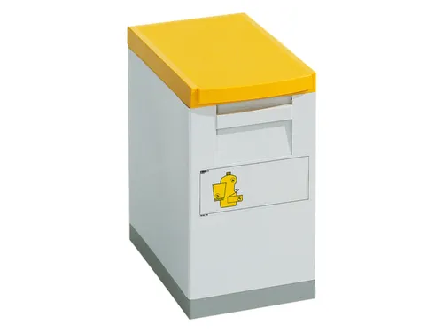 Afvalbak Afvalverzamelaar 15 Liter 355x200x300mm Lichtgrijs/Geel