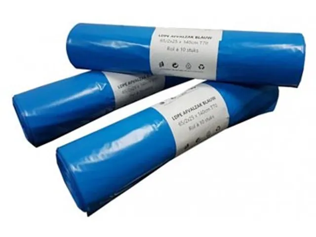 Afvalzak Container 65x140cm T70 blauw LDPE 10 Rol 240L
