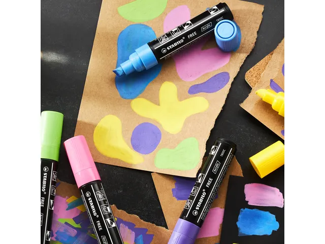 Acrylmarker STABILO Free Acrylic T800C karmijnrood 2-10mm