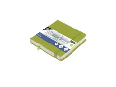 Schetsboek Kangaro 12x12cm lime green PU HC 80 vel 140gr roomwit met e