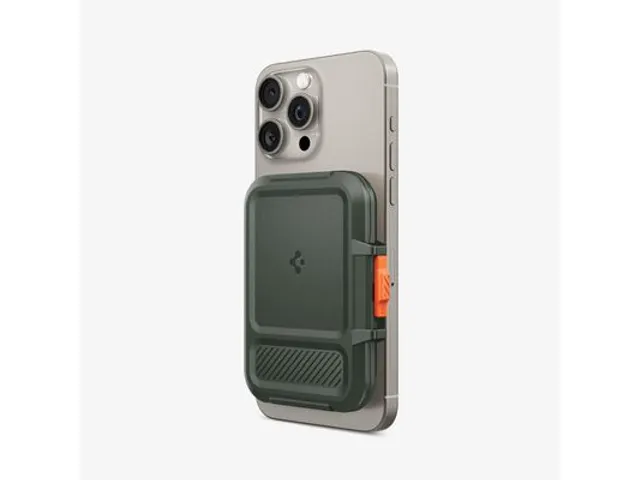 Spigen iPhone Lock Fit MagFit Wallet MagSafe Military Green