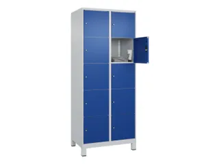 lockerkast,HxBxD 1950x800x500mm,2x5vakken,vak B 400mm,cil.-slot,voeten - 1