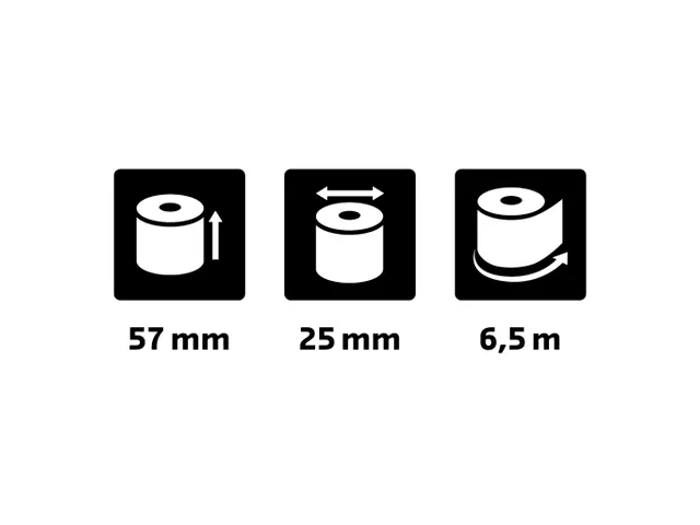 Rollen voor rekenmachines 57x25x0x6,5 1-Laags