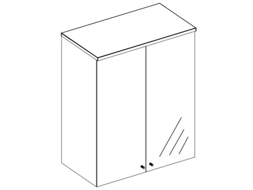 opzetkast v. kast met openslaande deuren Bl-wit 740x400x445mm