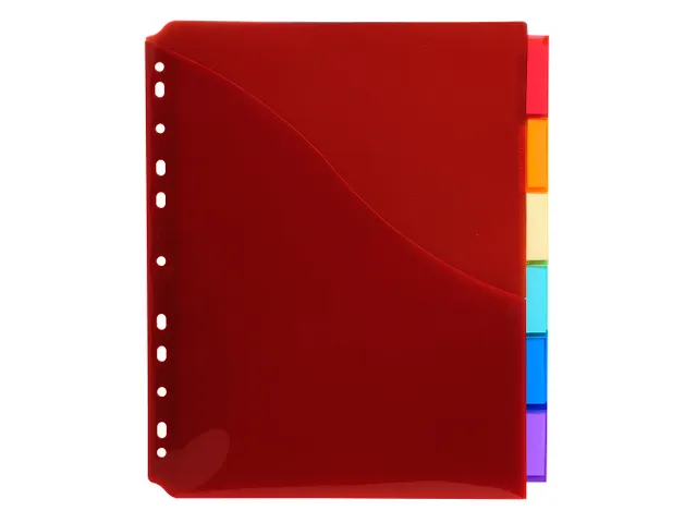 Tabbladen PP A4+ L-m ap + etiket 6 tabs