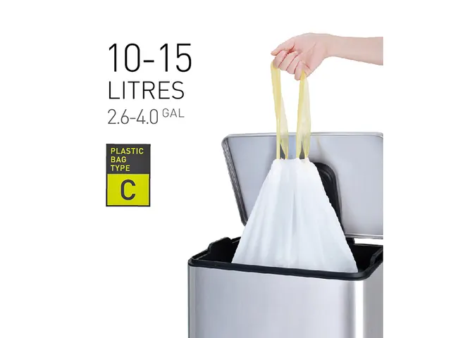 Afvalzak EKO MDPE type C met trekband 45x50cm 10-15L wit