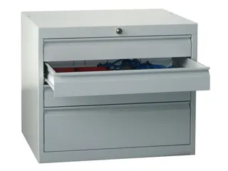 ladekast HxBxD 600x715x600mm 4laden slot RAL7035 front RAL7016 - 1