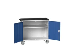 werkbank,verrijdbaar,HxBxD 965x1050x550mm,staalblad,uitrusting: 1kast