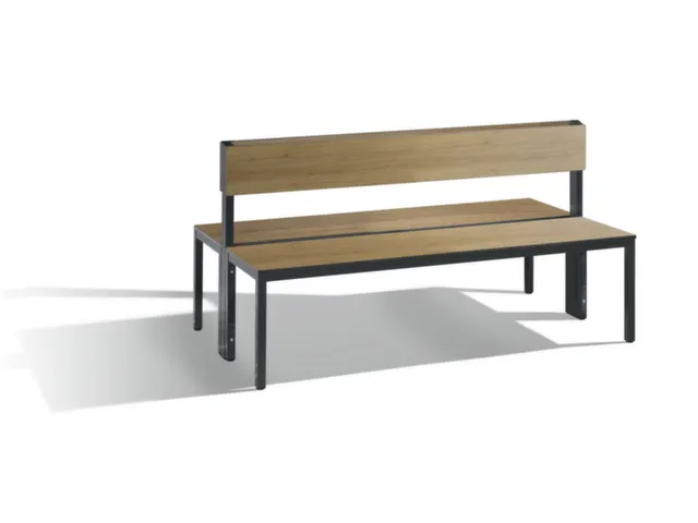 omkleedbank,HxLxD 796x1500x760mm,HPL eiken-sereno,frame staal RAL7021