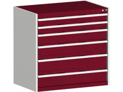 ladekast HxBxD 1000x1050x750mm 6laden RAL7035 front RAL3004