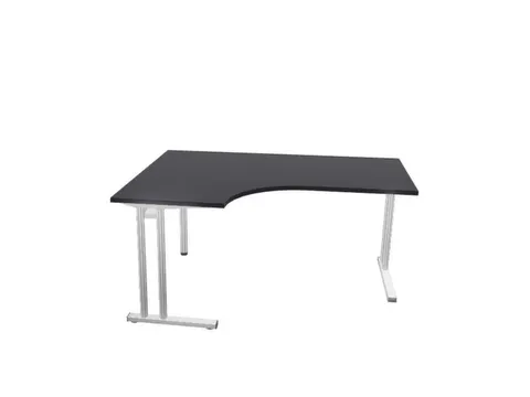 bureau in vrije vorm,HxBxD 740x1600x1200mm,vrije vorm,CC-zwart