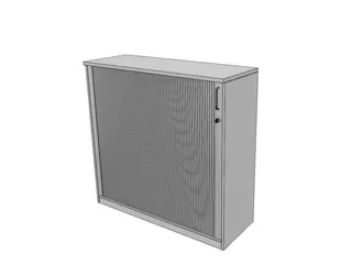 jaloeziedeurkast,HxBxD 1155x1200x445mm,2xhouten vloer,MP-lichtgrijs - 1