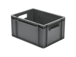 Euronorm-stapelbak 19l 210x400x300mm Wanden/bodem Gesloten Grijs