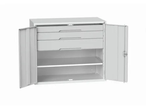universele kast,HxBxD 1000x1300x550mm,1xStalen bodem,3lade(n)