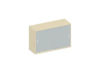 Schuifdeurkast 770x1200x430mm Romp Esdoorn Decor Front Lichtgrijs - 1