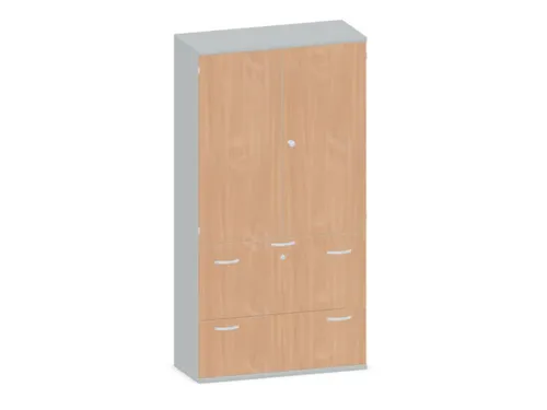 Kantoorkast 1920x1000x430mm Decor Romp Lichtgrijs Decor Front Beuken
