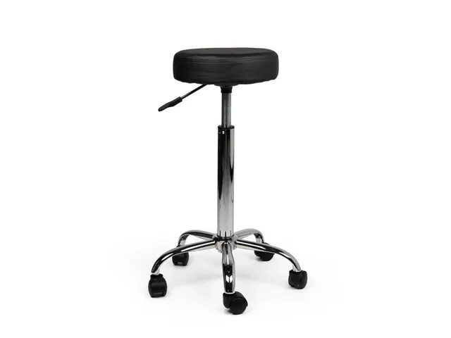 Tabouret kruk Office hoog met gasveer harde wielen zw