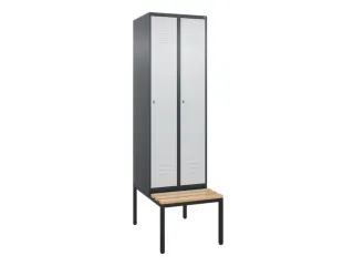 locker met bank,HxBxD 2120x600x815mm,2vak,vak B 300mm,cil.-slot - 1