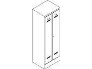garderobekast,HxBxD 1850x600x500mm,2vak,RAL7035,front RAL3000 - 6