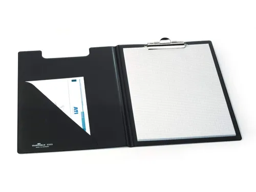 Klembordmap Durable 2355 met kopklem en insteek zwart A4